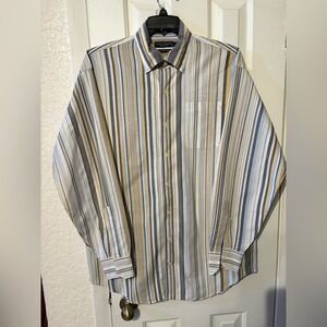 Daniel Cremieux Multicolor‎ Striped Button-Down Shirt – Size L EUC